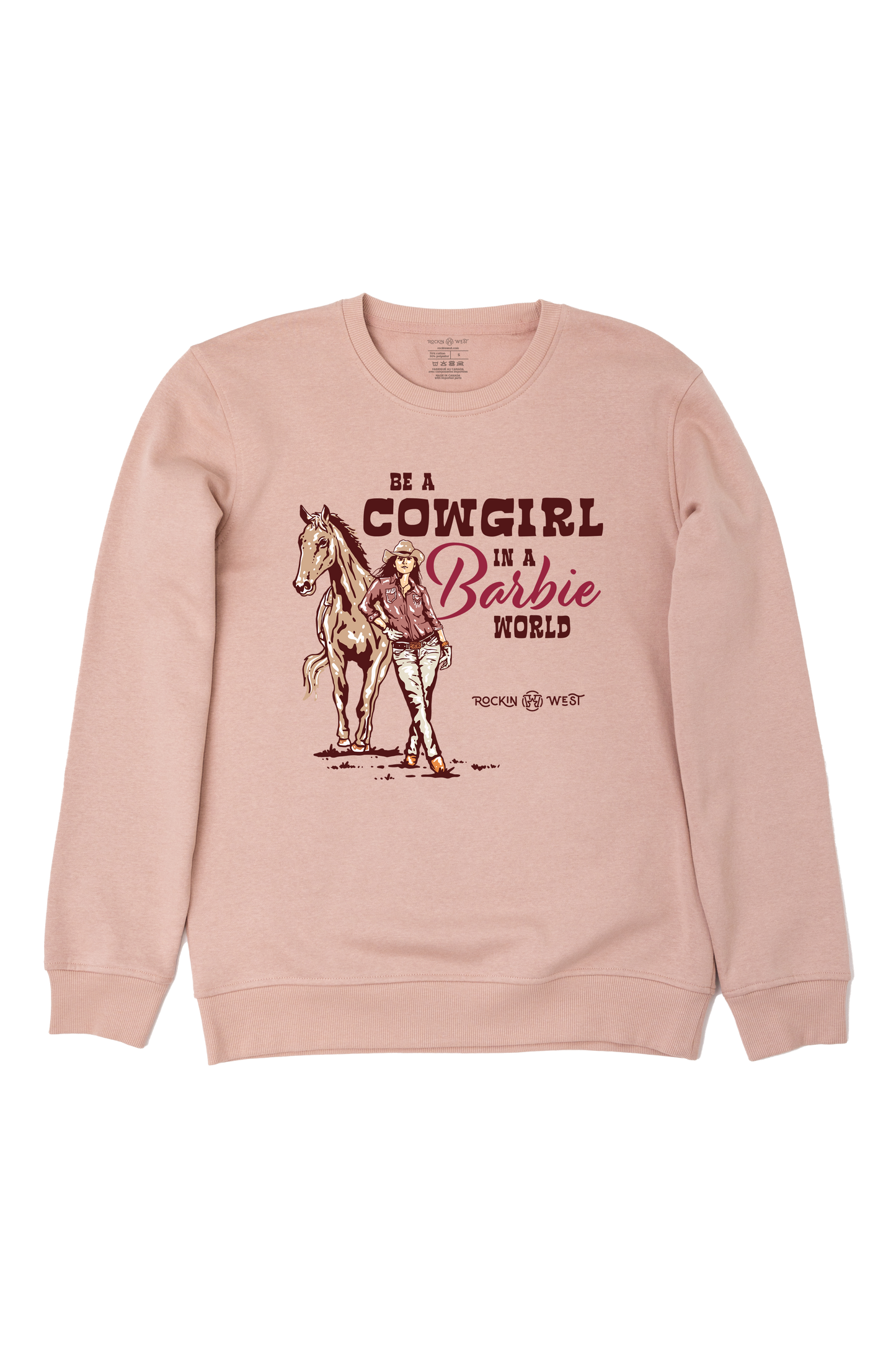 Women's round neck sweatshirt - Be a cowgirl in the Barbie world